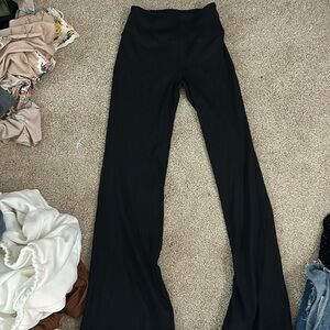 striped flare leggings